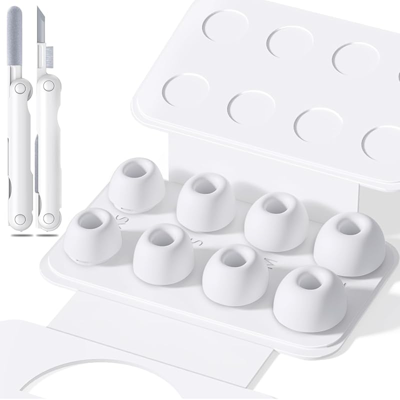 

Inesore 4 pairs of replacement earplugs for AirPods Pro 2/AirPods Suitable for Apple Pro, with carrying storage case and cleaning pen, noise reduction
