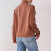 Women's Fashion Crocheted Patchwork Knitted Top With Half-high Collar And Pullover Sweater