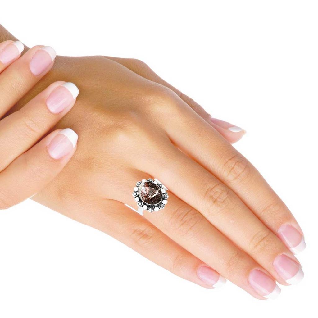 925 Sterling Silver Ring Women Gemstone Handmade Jewelry New Year Gift Crazy Lace Agate Dalmatian Dendrite Opal Eudialyte Howlite K2 Jasper Solitaire