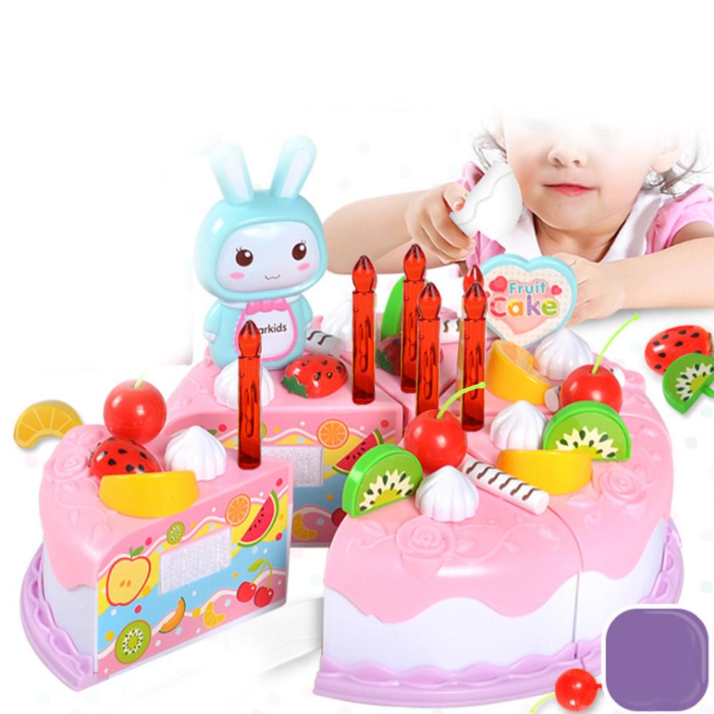 Simulation DIY Birthday Cake Pretend Play Children Educational Toy for Boys GirlsPink