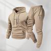 New sweater set hooded European and American fashion casual jacket men's trend sports sweater sweatpants set