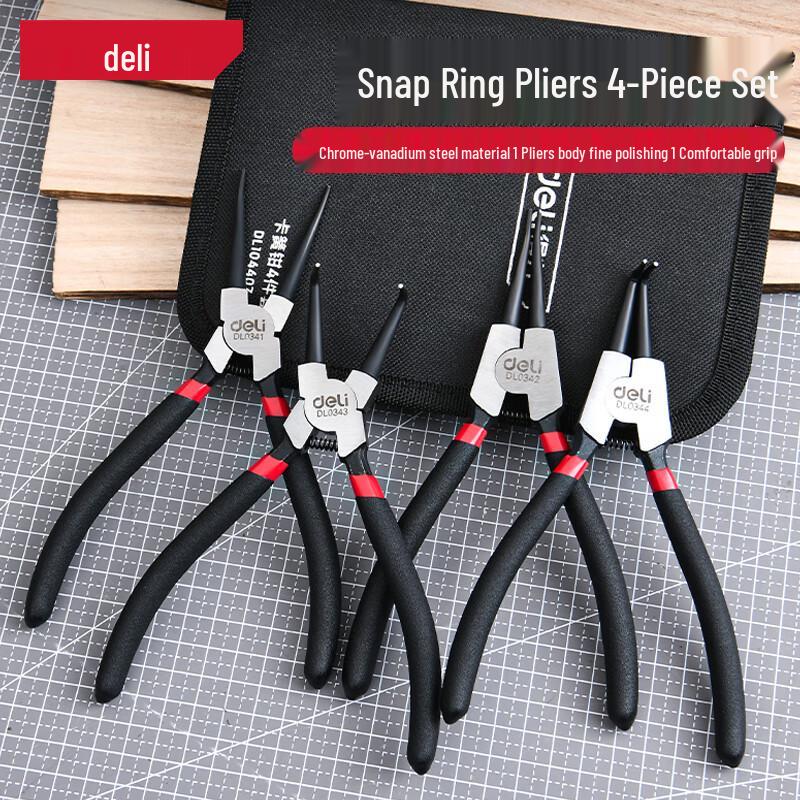 Deli 4-Piece Circlip Plier Set