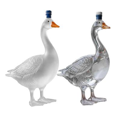 Goose Bird Shape Whiskey Decanter 3D Glass Animal Liquor Bottle for Bar Display