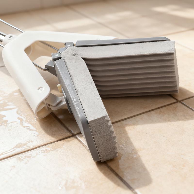 Deluxe Foldable Sponge Mop with Detachable Head - Hands-Free Flat Mop for Easy Floor Cleaning