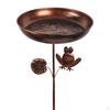Iron Bird Bath for Outdoor Feeder Bowl Easy to Assemble Design Novelty Garden Supplies with Stake