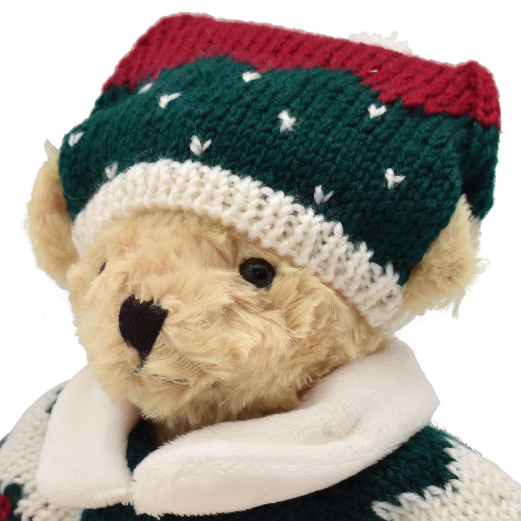 Santa's Factory Christmas Collection Christmas Sweater Bear Plush Toy, Nordic Style, Size L, S037304