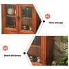 Wooden Desktop Organizers Cabinet with Glass Door for Cosmetics, Stationery, Small Kitchen Items and Decors Use