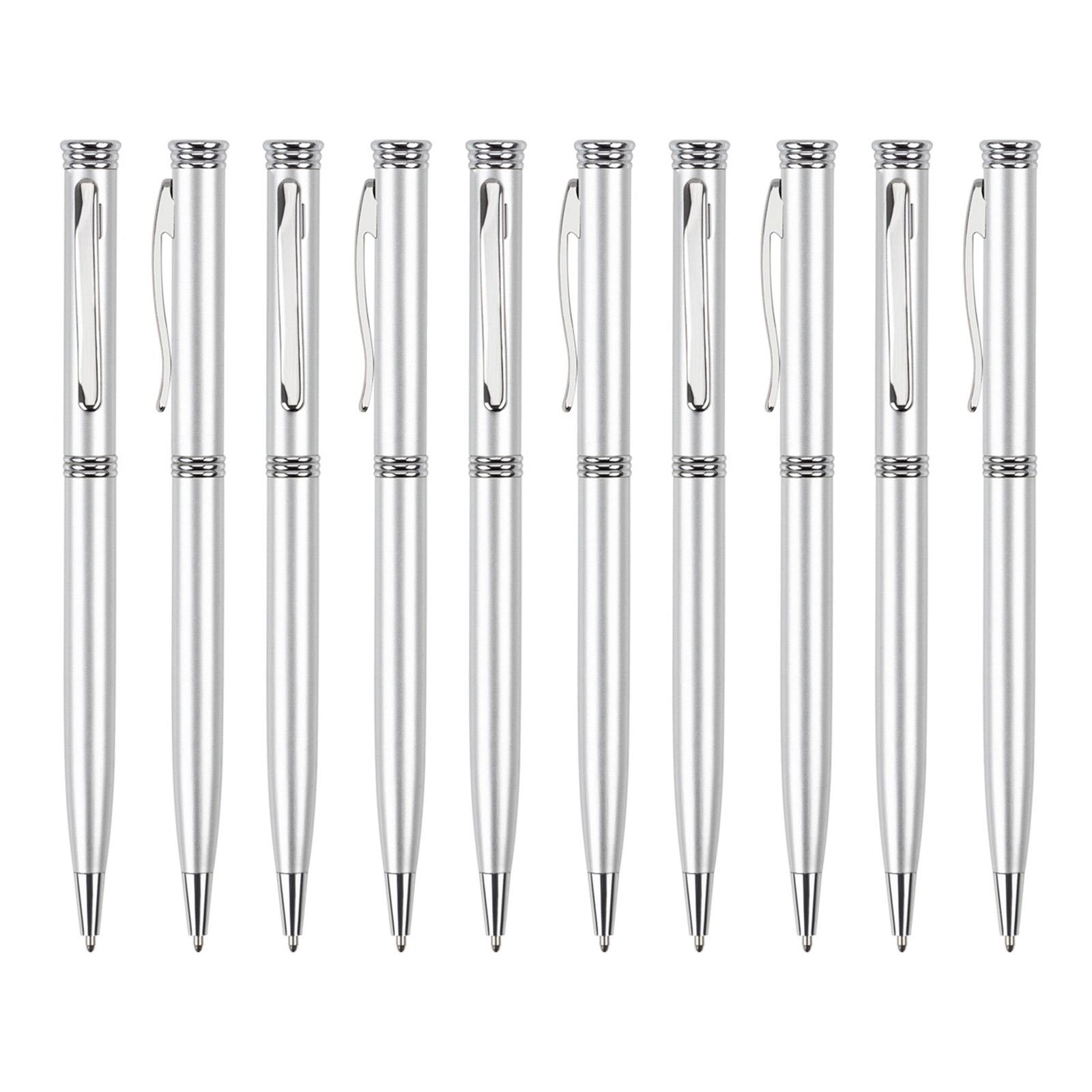 10Piece Metal Ballpoint Pen Office Signing Pen 1.0mm Pen Tip Smooth to Write for Office School 1