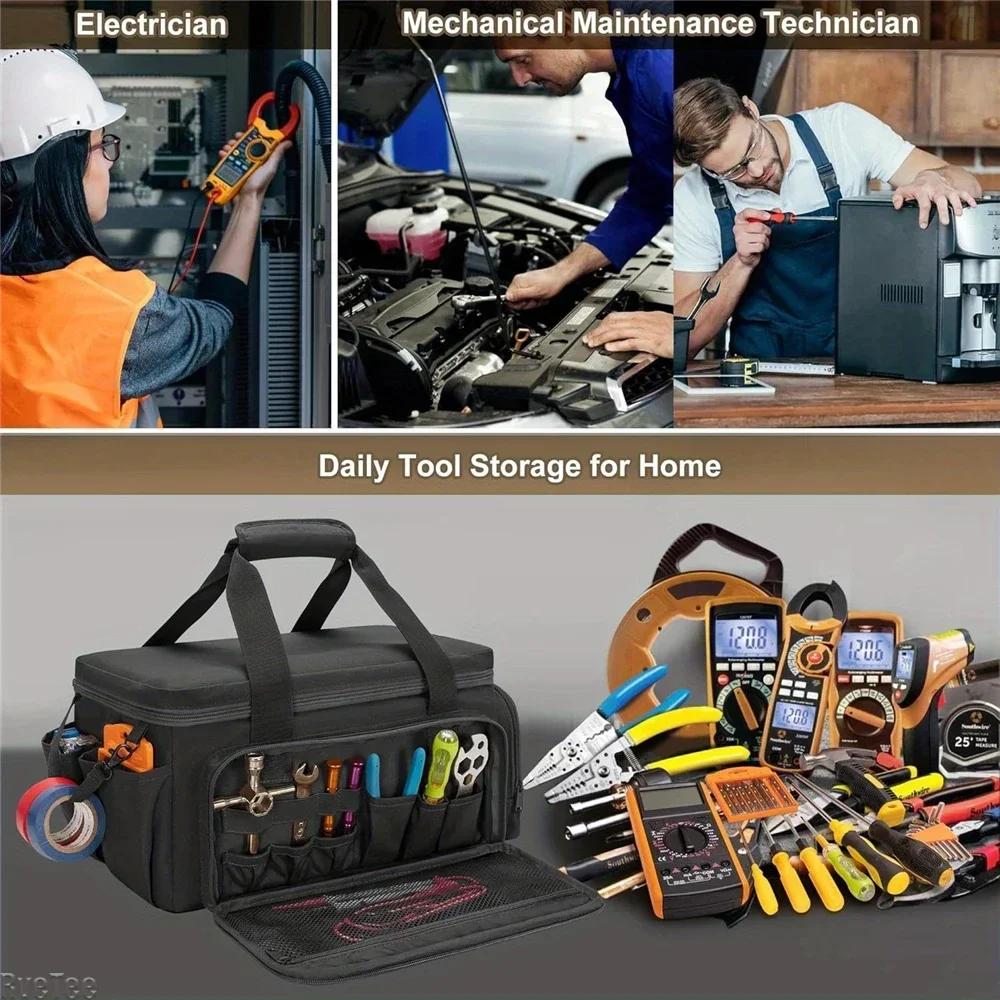 Tactical Tool Bag MultiFunction Work Organizer Non-Waterproof Thick Padded Bottom for Electrician Tool Repairmen Carpenters 2025