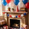Yousheng Patriotic Garland Banner for 4th of July Decorations, Red White Blue Hanging Banner Bunting for Memorial Day, Veterans Day, Independence Day