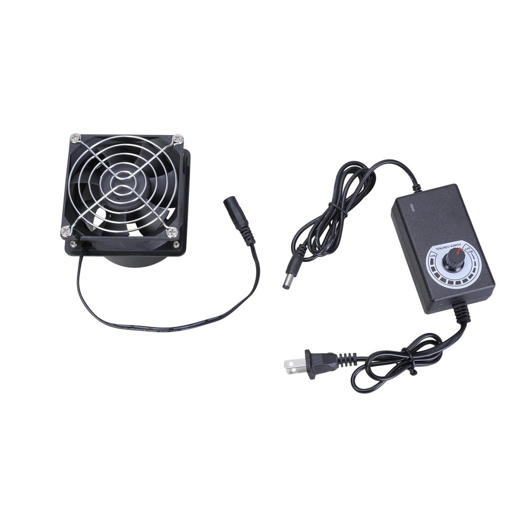 High Speed Exhaust Fan 80mm DC12V with Plug Double Ball Bearing for DIY Welding and 3D Printer Enclosures Craft Projects