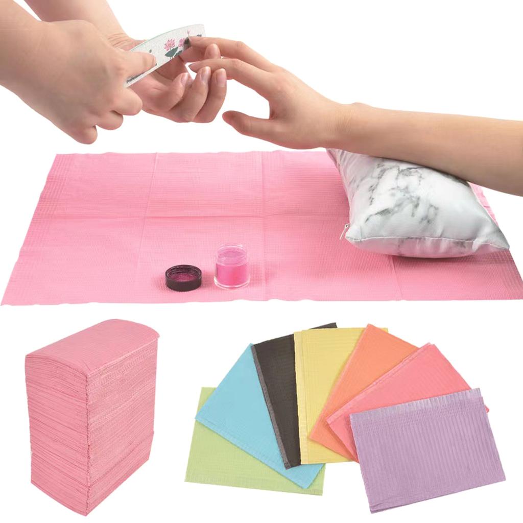 125Pcs Foldable Nail Polish Disposable Hand Cushion Holder Tablecloth Lint Paper Pad Manicure Tools Nails Art Hand Mat