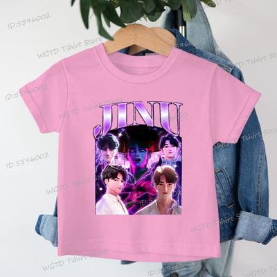 Kız Erkek Pamuklu Tişört Üstler Jinu Kpop Şeytan Avcıları Tişört Yaz Çocuk Giyim 2025 Film Moda Küçük Çocuk Kısa Kollu Üstler