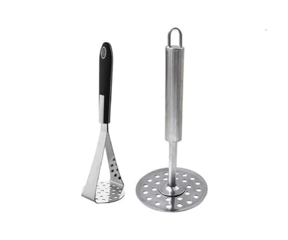 TreegoArt Durable Stainless Steel Non Slip Potato And Vegetable Masher Kitchen Tools For Effortless Mashing And Cooking - Pack Of 2