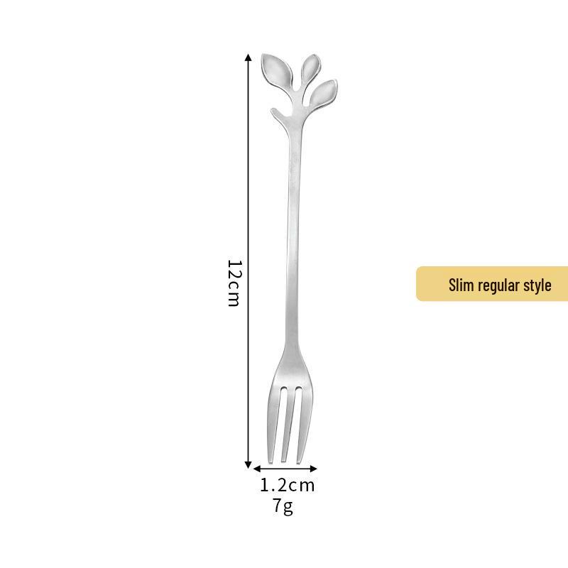 Gold Leaf Stainless Steel Spoon - Creative European Style Fruit, Coffee, Stirring, and Dessert Spoon Gift