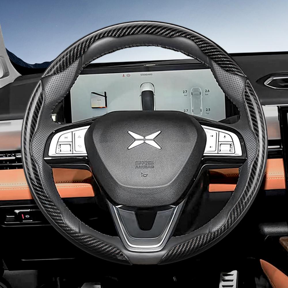 Zkfan8 Convient pour le volant Xpeng Texture Fibre de Carbone avec Design Segmenté à Libération Rapide, Durable, pour les Modèles Tels que G6 G9 P7 P7+