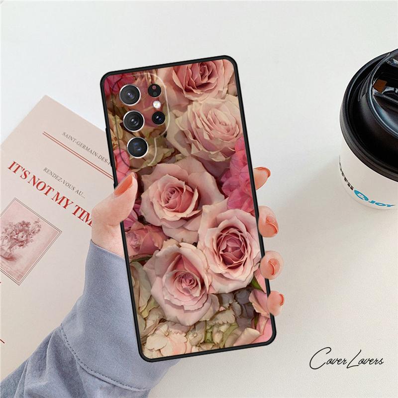 Peonies Beautiful Flower phone case For Samsung Galaxy S24 S25 S23 S22 Ultra Note 10 20 Plus S20 S21 FE Cover