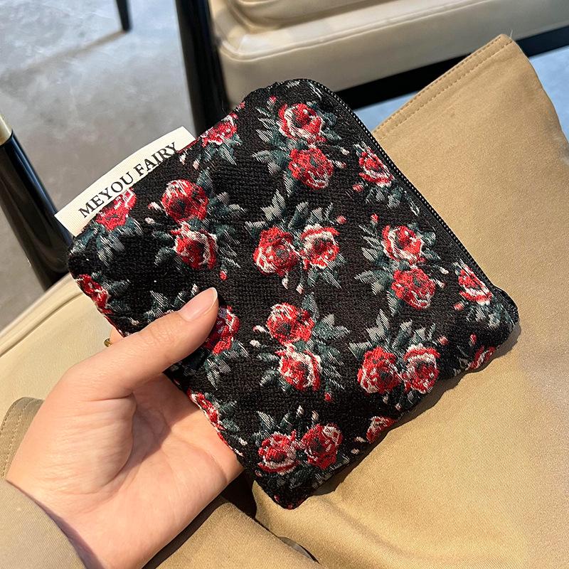 2022 Floral Coin Purse & Card Holder - Compact Lipstick Storage Wallet for Women
