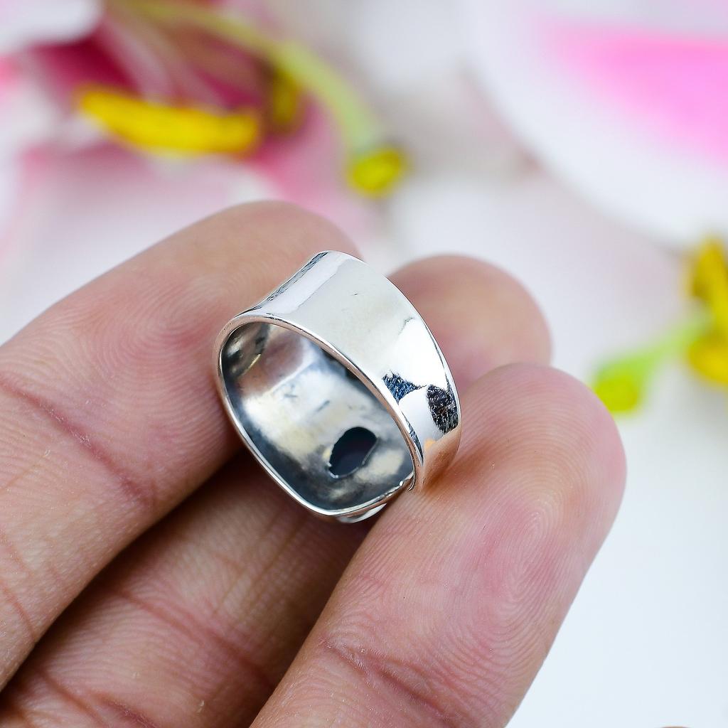 Natural Chalcedony Gemstone 925 Solid Sterling Silver Jewelry Ring Size 9 C9i20