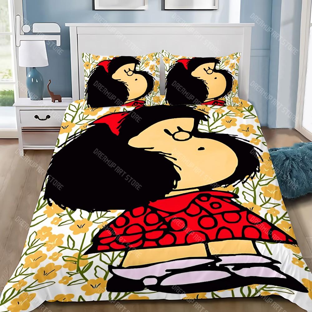 Cartoon Bettbezug Kissenbezug Bettwäscheset Erwachsener Junge M-Mafalda Mädchen Schlafzimmer Dekoration Kinder Geschenk Einzel Doppel Große Größe
