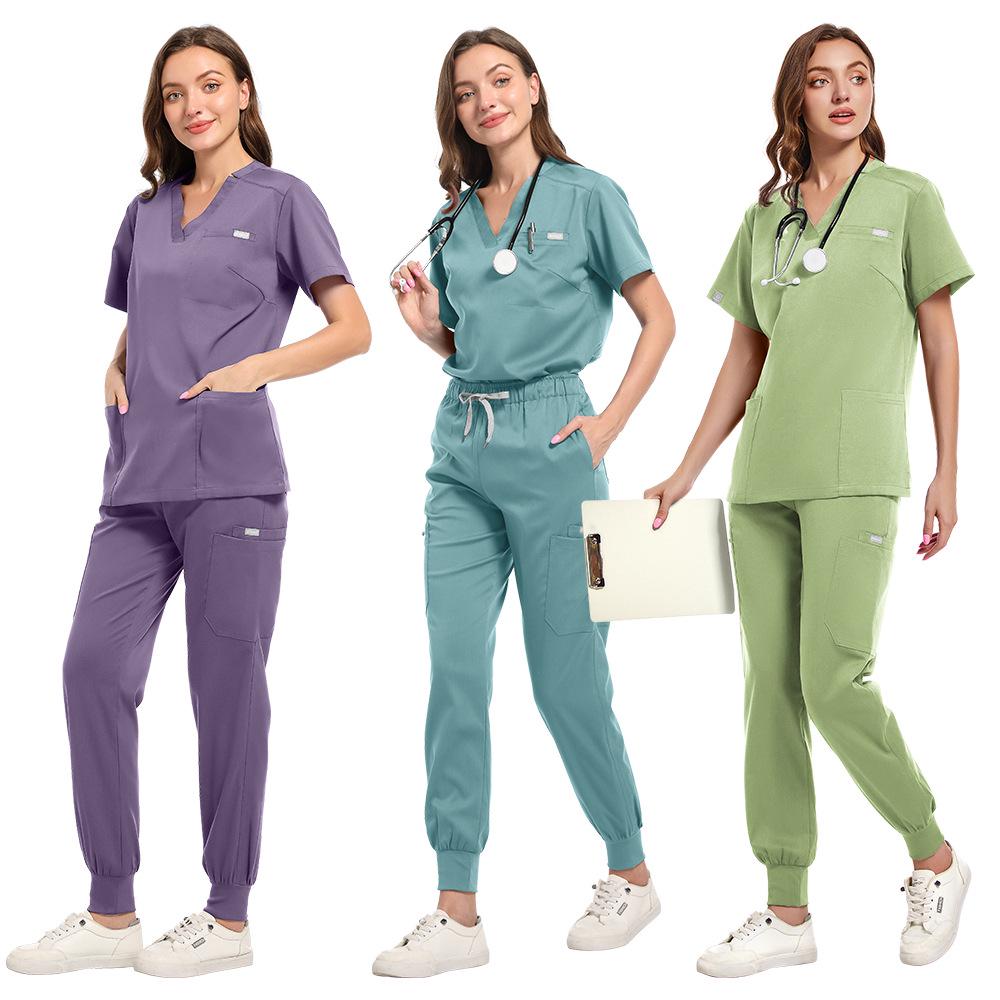 Women's Short Sleeve Dental Clinic & Beauty Salon Nurse Uniform