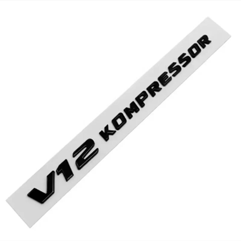 3D ABS V6 V8 V12 COMPRESSOR Car Side Emblem Trunk Badge Sticker For Mercedes Benz W212 W213 W204 W205 W168 W176 CLK GLA G63 G500