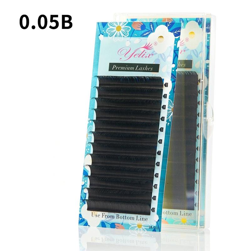 

Европейские и американские натуральные кудрявые мягкие волосы накладные ресницы - Плотные матовые круглые наращенные 0.05-B