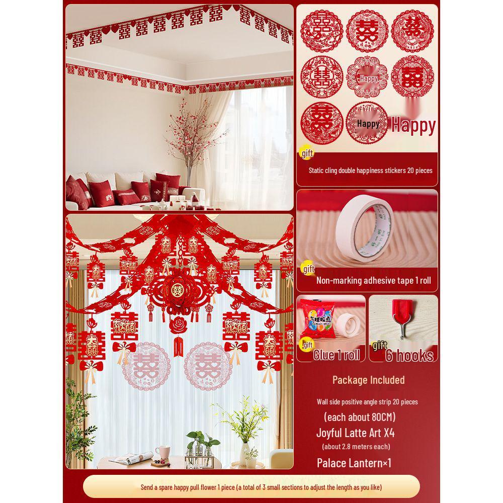 Complete Wedding Decoration Set: Bride's Room, Groom's New Home & Living Room Ceiling