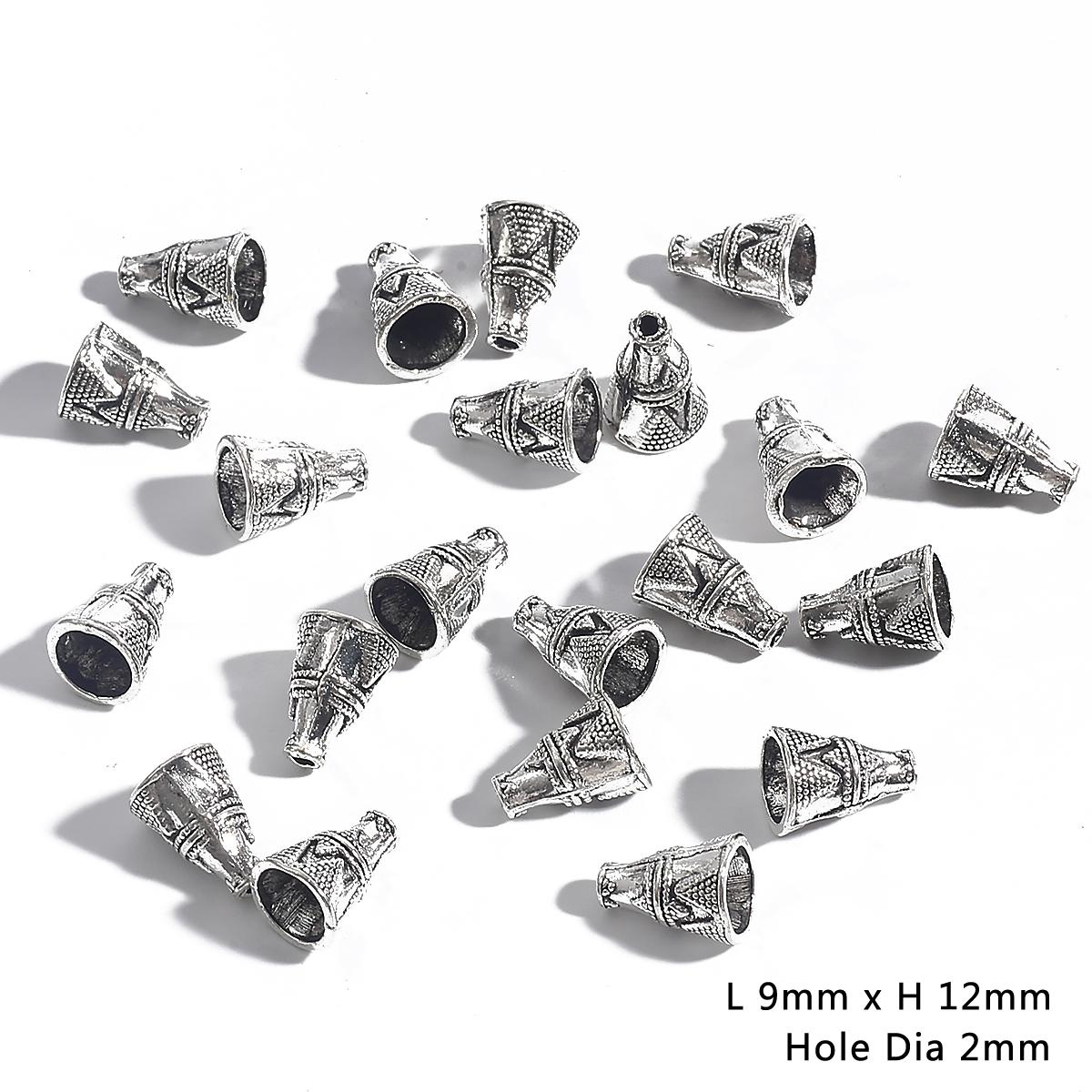 

10 шт., модные ювелирные изделия, тибетская кисточка, обжимная крышка, наконечник из сплава, бусины, крышка, металлические аксессуары для ювелирных изделий, фурнитура 07 8×7mm серебряный