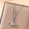 Women's Silver Titanium Steel Necklace with Micro-Inlaid Zircon - Elegant, Durable Clavicle Chain Jewelry