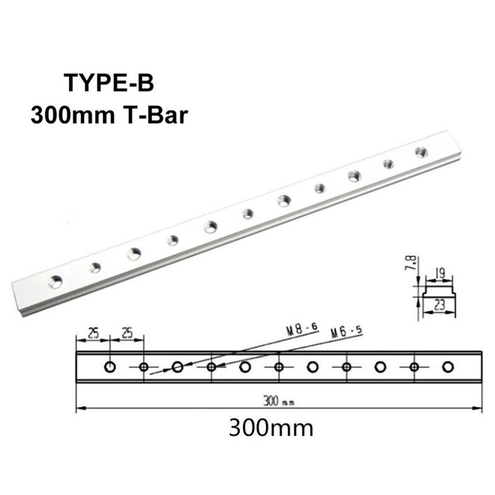2pcs 100mm-450mm Aluminum Alloy T-track Slider Suitable For Woodworking Table, Table Saw, Table Drill, Miter Saw, Milling Table
