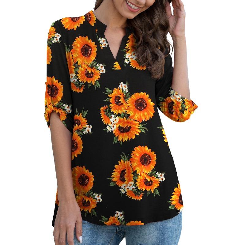 YYFS Women's Fashion Casual Summer Spring 1/2 Sleeves V-Neck Blouses & Shirts