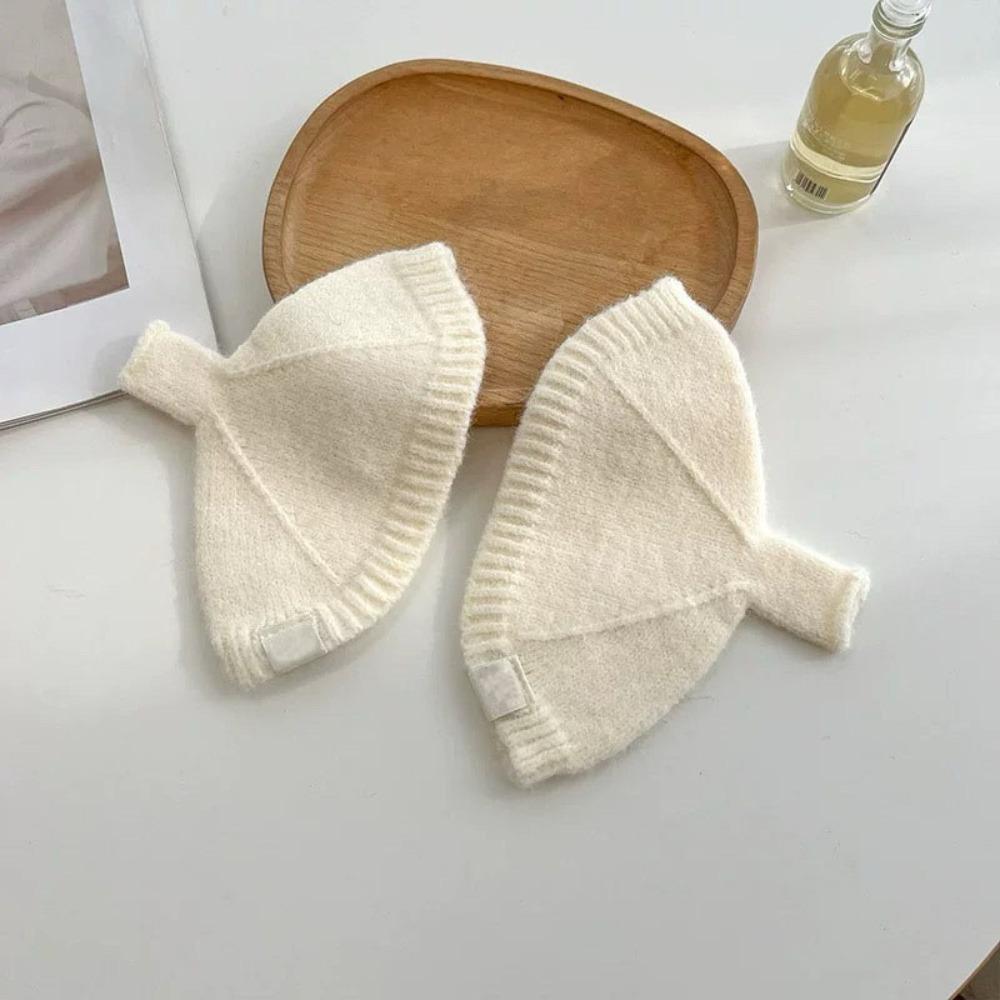 New Solid Color Half Finger Knitted Gloves Warm Thicken Half Gloves Conch Knitted Gloves Winter Autumn
