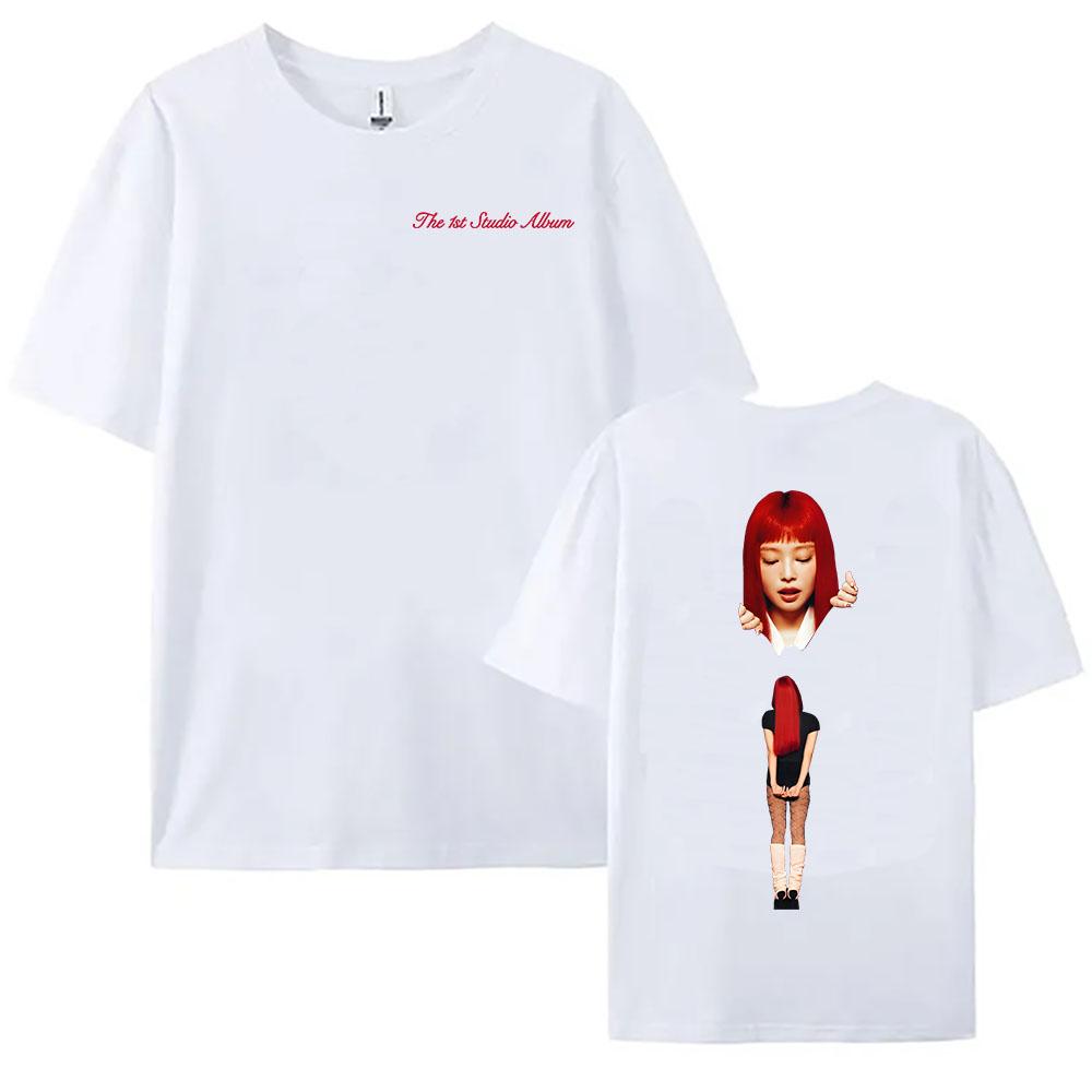 Jennie Ruby První studiové album Merch Tričko Kim Mantra od Jennie Tričko Bavlna Vysoká kvalita Volná trička Letní Pánské Dámské Košile