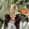 Japanese Retro Handmade Large Hat Brim Love Straw Woven Breathable Straw Hat Summer Fisherman Hat Foldable Sun Hat