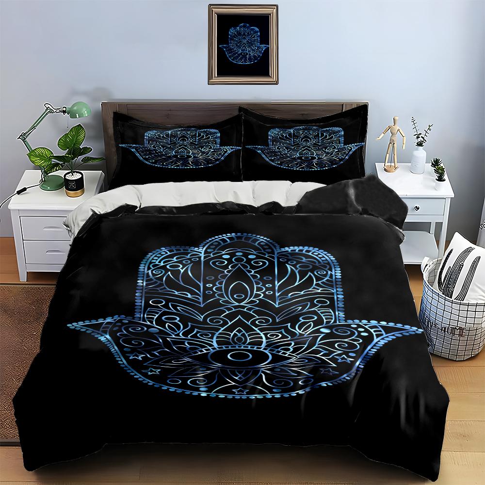 Intricate mandala hand Bedding Duvet cover sets Duvet covers Pillowcases gifts (1 * Duvet Cover 2 * Pillowcases, without duvet insert)