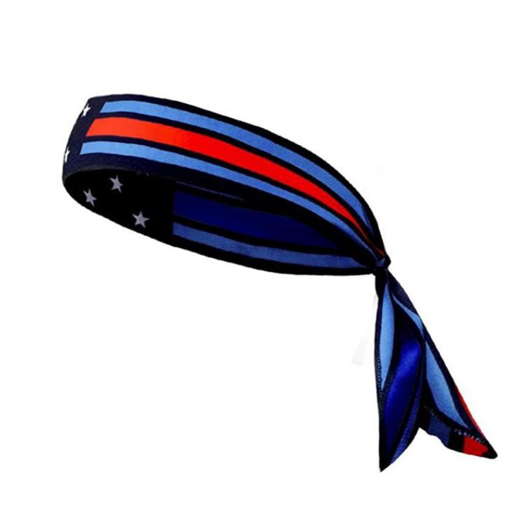 American Flag Independence Day Unisex Running Fitness Headband, Sports Yoga Sweatband, Elastic Cotton Headscarf