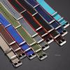 Fashion Watchband Stripe Replacement Men Women Nylon Watch Band with Silver Pin Buckle 20mm 22mm Strap for Rolex Band for Omega