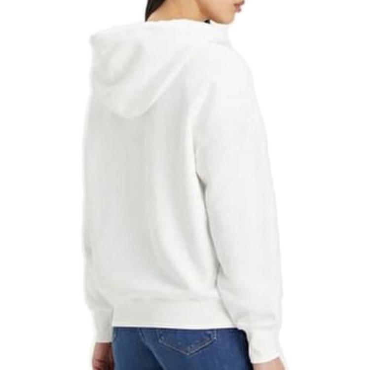 Levis Floral Letter Print Loose Hoodie Women sweatshirt White A4933-0000