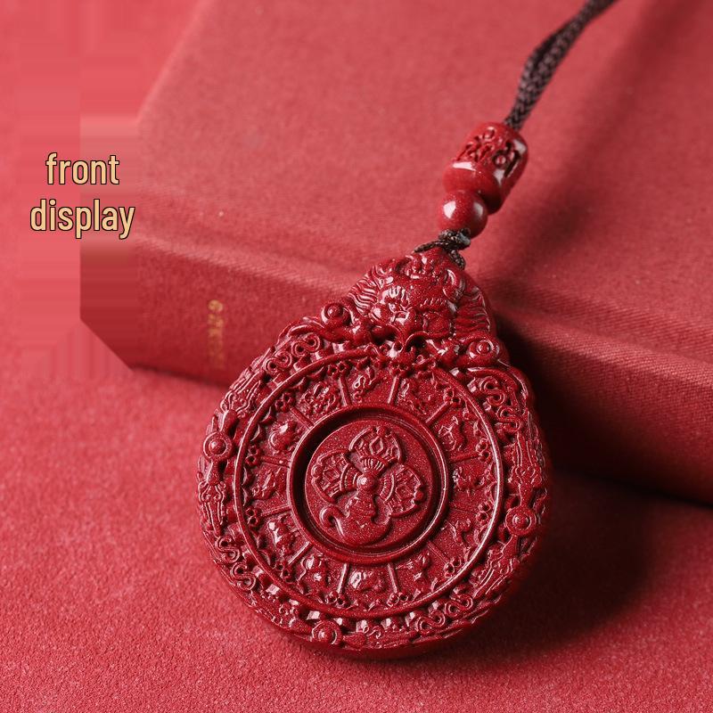 Nine Palaces Cinnabar Bagua Pendant - Purple Gold Sand Men's & Women's Necklace