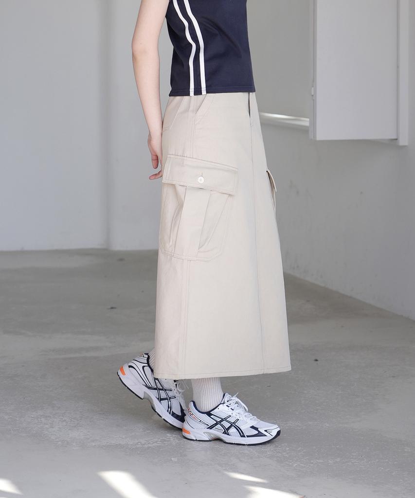WAARFORWOMAN W1097 Cargo Long Skirt (2 Colors)