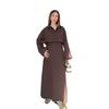 European and American women's clothing new elegant intellectual style solid color long-sleeved shirt high waist wide swing skirt set