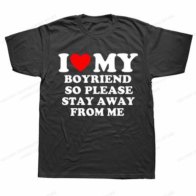 Ich Liebe Meinen Freund Damen T-Shirt Mode T-Shirts Baumwoll-T-Shirt Lustige Buchstaben Tops Tee Damen T-Shirt Tees Geschenke Camiseta Sommer
