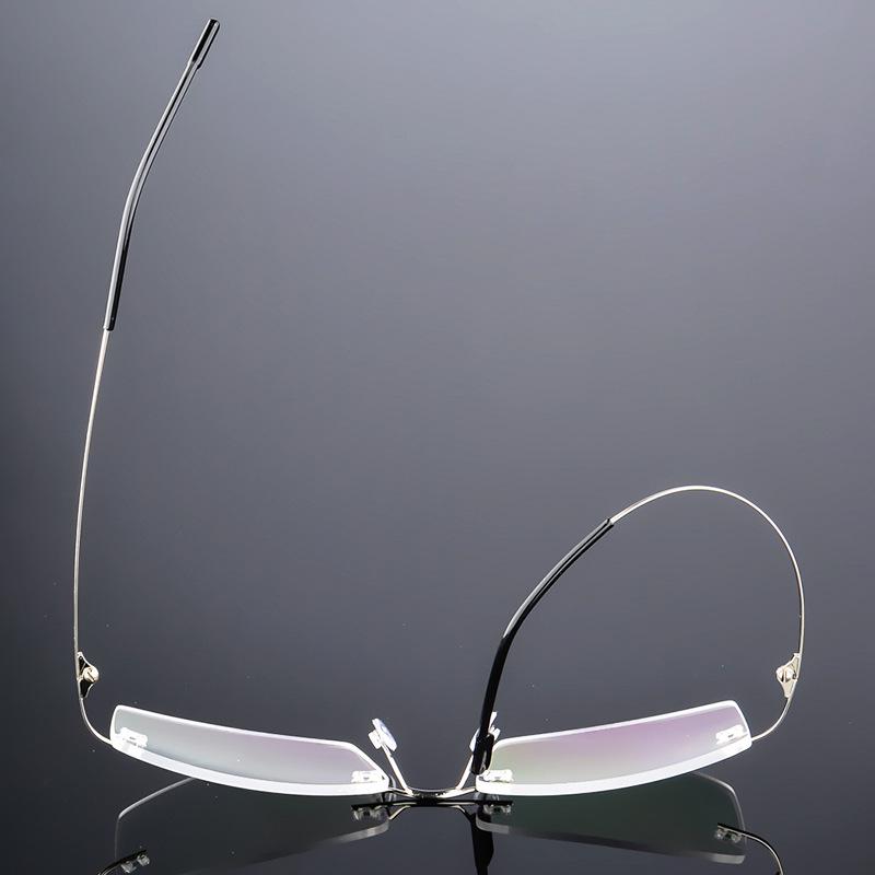 Ultra-Light Rimless Titanium Eyeglass Frame with Foldable Temples for Myopia - Model 858