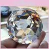 Esfera de Cristal Transparente de Corte Premium 50mm Bola de Vidência Multifacetada Prismas Para Apanhador de Sol Estiloso