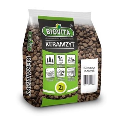 Biovita Natural Expanded Clay Fraction 8-16mm 2l for Pots and Drainage
