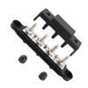 4 Post Power Distribution Block Bus Bar with Cover M8 Terminal Studs 250 Amp Rating for Marine Automotive RV Black