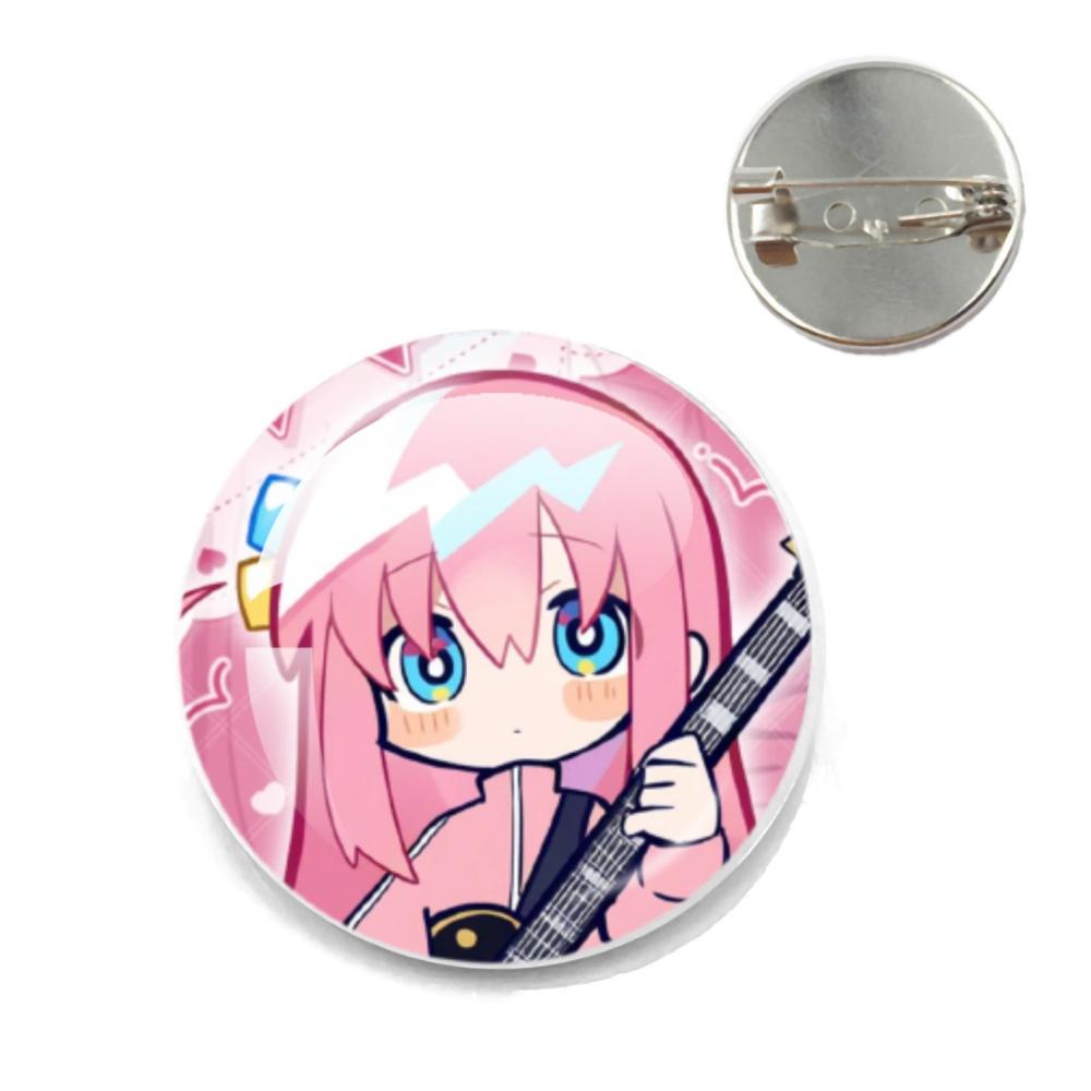 BOCCHI THE ROCK Pin Round Cartoon 20MM/25MM Metal Brooches Handmade Pins For Backpack Jewelry Accessories Gifts Creative Badge