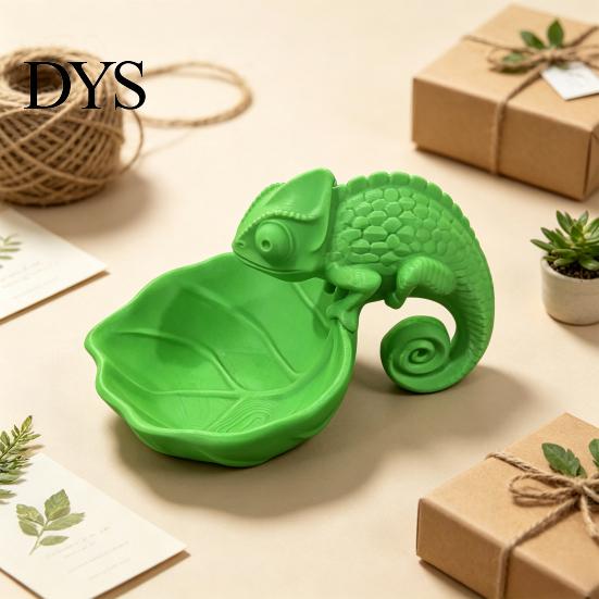 Chameleon Storage Tray 3D Printed Leaf Bowl, Jewelry Key Trinkets Home Office Organizer Holder, Succulents Planter Pot for Desk