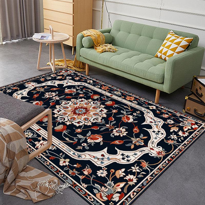Persian Retro Rugs for Living Room Classic Home Decor Luxury Carpet Non-slip Bedroom Decoration Soft Mat Washable Lounge Rug